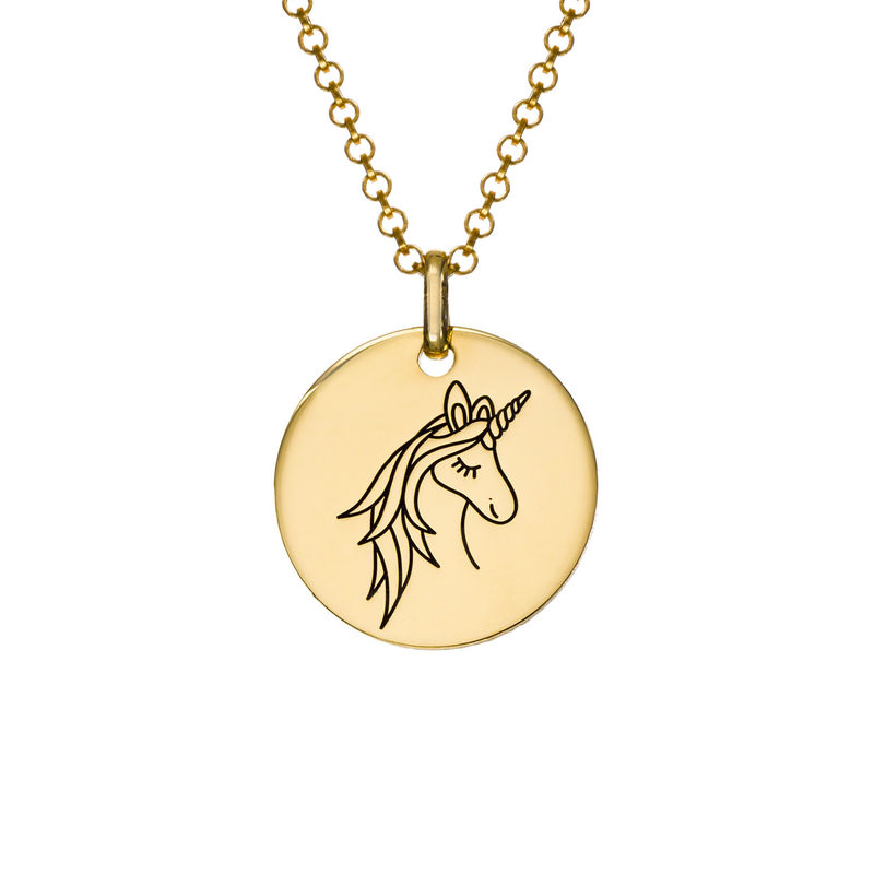 Unicorn Pendant Necklace in Gold Plating product photo