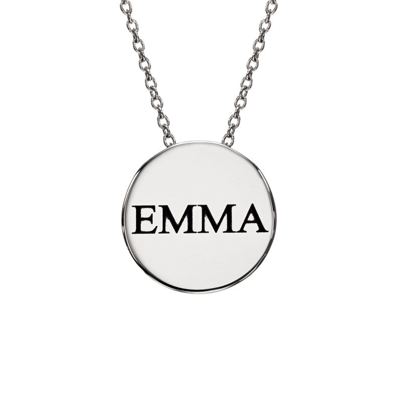 Custom Thick Disc Necklace in Sterling Silver - 1