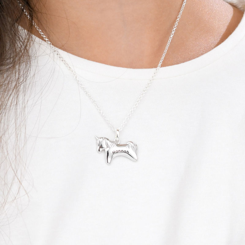 Unicorn Necklace for Girls in Sterling Silver with Cubic Zirconia - 2