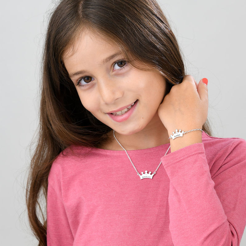 Princess Crown Necklace for Girls with Cubic Zirconia - 3