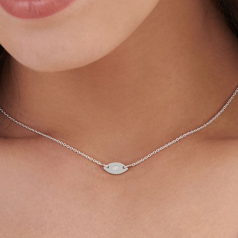 Evil Eye Dainty Necklace in Sterling Silver - 2 product photo