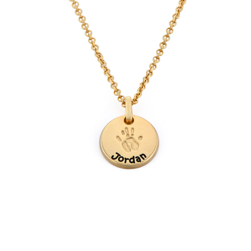 Baby Hand Engraved Charm Necklace in Gold Plating product photo