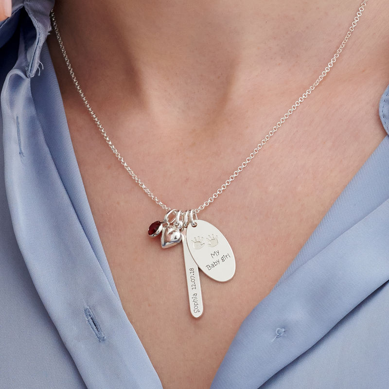 Personalized Mom Charm Necklace in Sterling Silver - 2 product photo