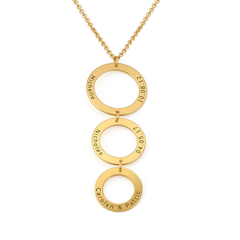 Engraved 3 Circles Necklace in Gold Plating product photo