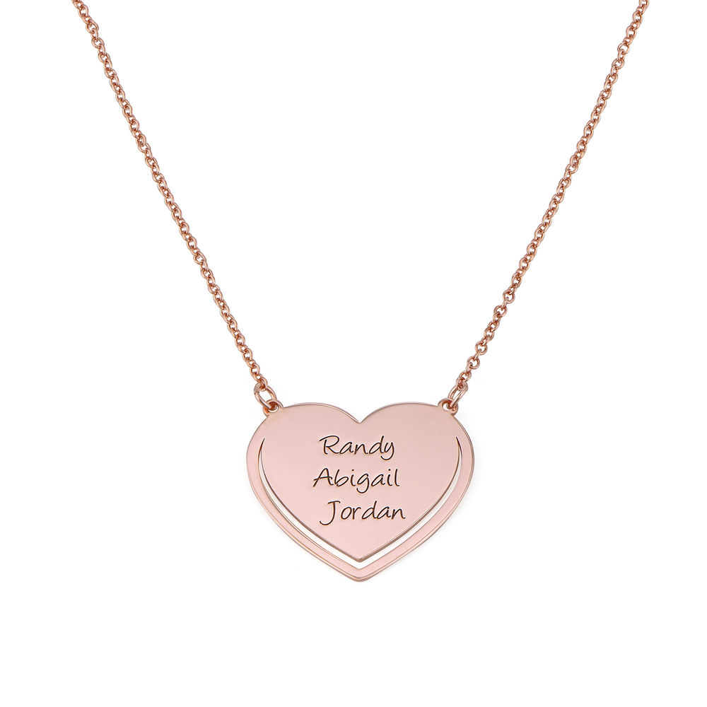 Personalized Heart Necklace in Rose Gold Plating