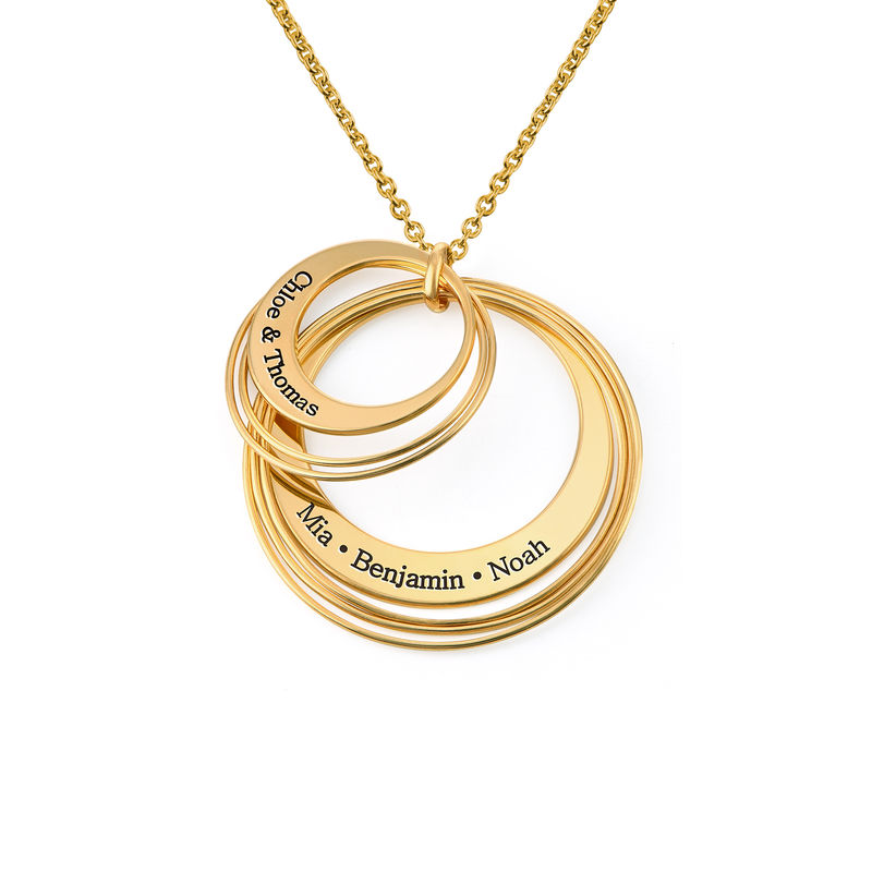 Engraved Two Ring Necklace in 18K Gold Vermeil - 1