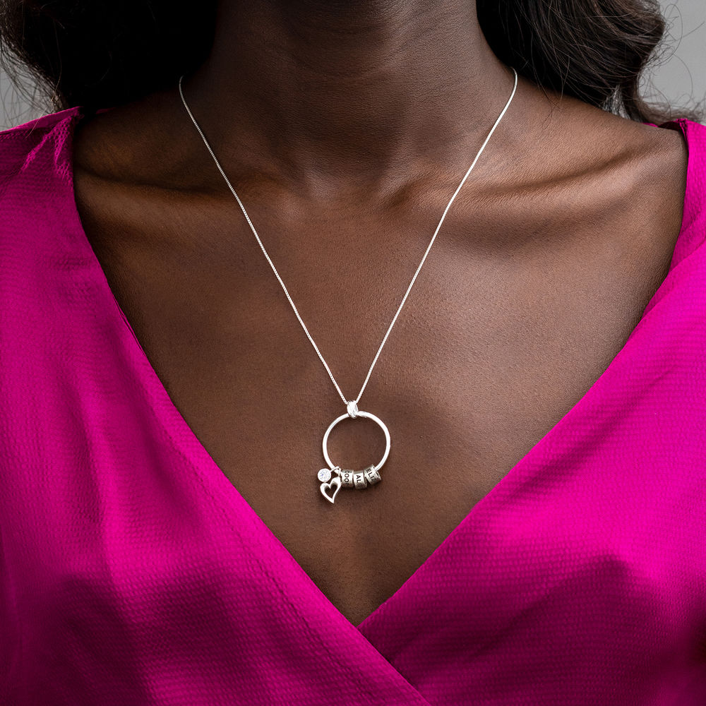 Linda Circle Pendant Necklace in Sterling Silver - 8