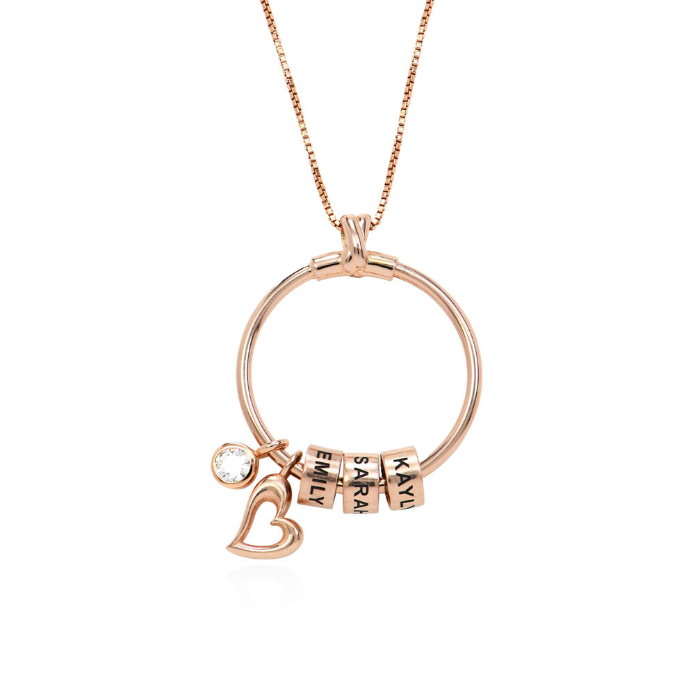 Linda Circle Pendant Necklace in 18k Rose Gold Plating product photo