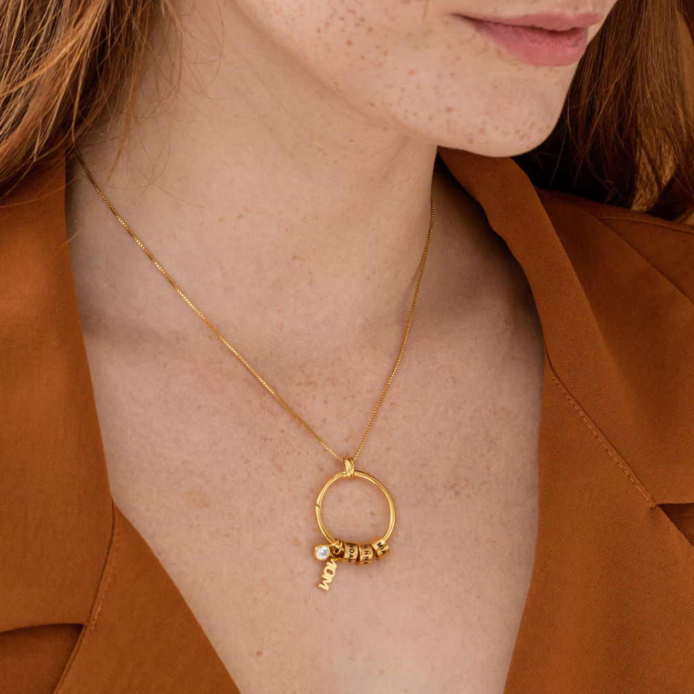 Linda Circle Pendant Necklace in Gold Plating with Lab – Created Diamond - 3 product photo