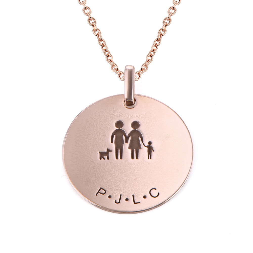 Family Necklace for Mom in 18K Rose Gold Plating - 1
