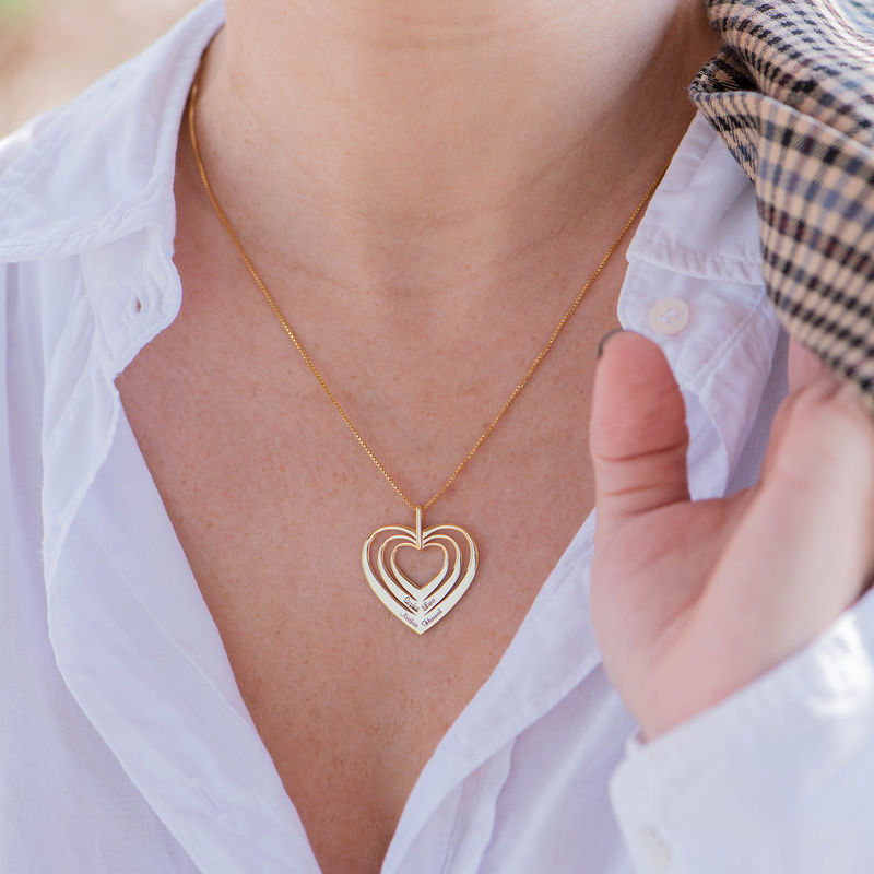 Family Hearts necklace in 18k Gold Vermeil - Mini design - 1 product photo