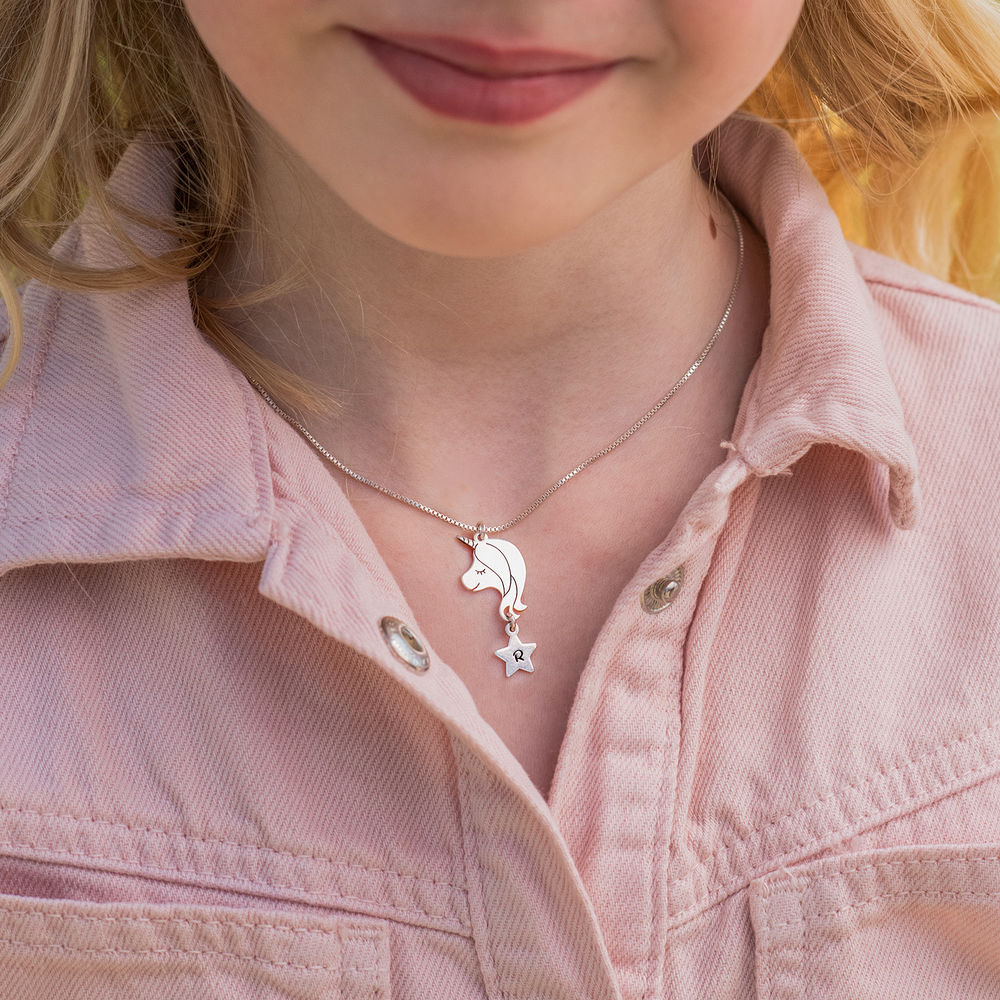 Girls Unicorn Necklace in Sterling Silver - 1