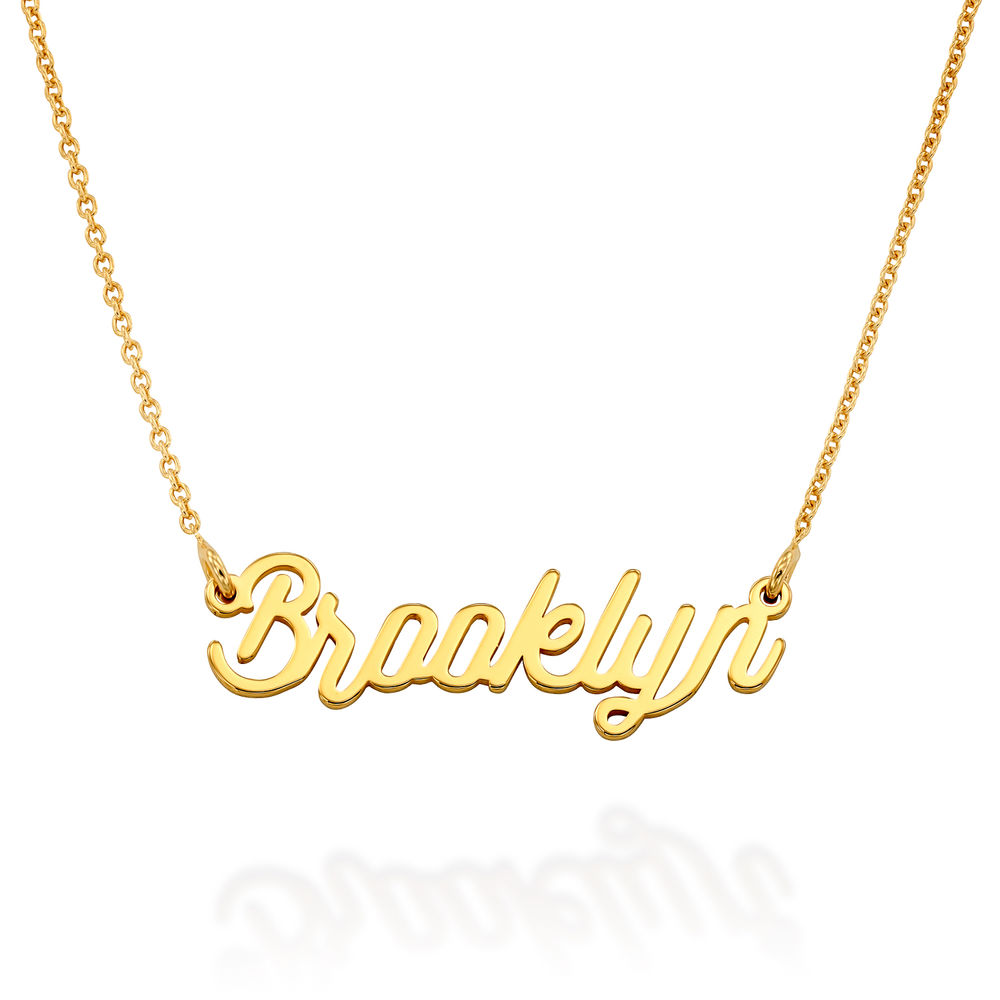 Cable Chain Script Name Necklace in Gold Vermeil