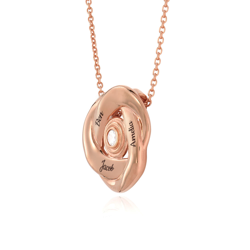 Love Knot Necklace in 18k Rose Gold Plating - 1