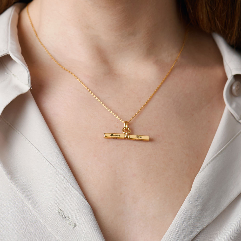 MYKA T-Bar Necklace in 18k Gold Plating - 4 product photo