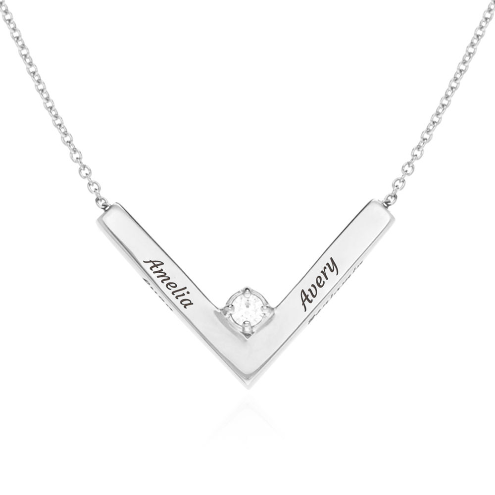 MYKA Diamond V-Necklace in Sterling Silver product photo