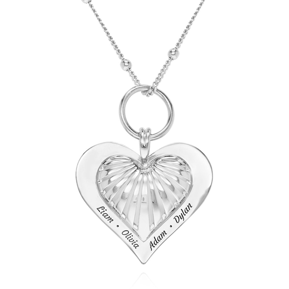 3D Heart Necklace in Sterling Silver
