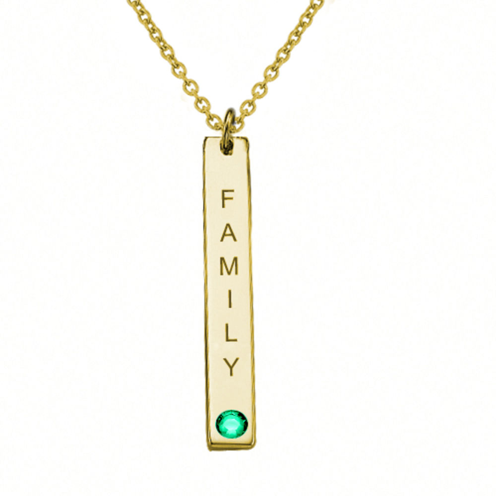 Birthstone Vertical Bar Necklace For Mothers - 1 product photo