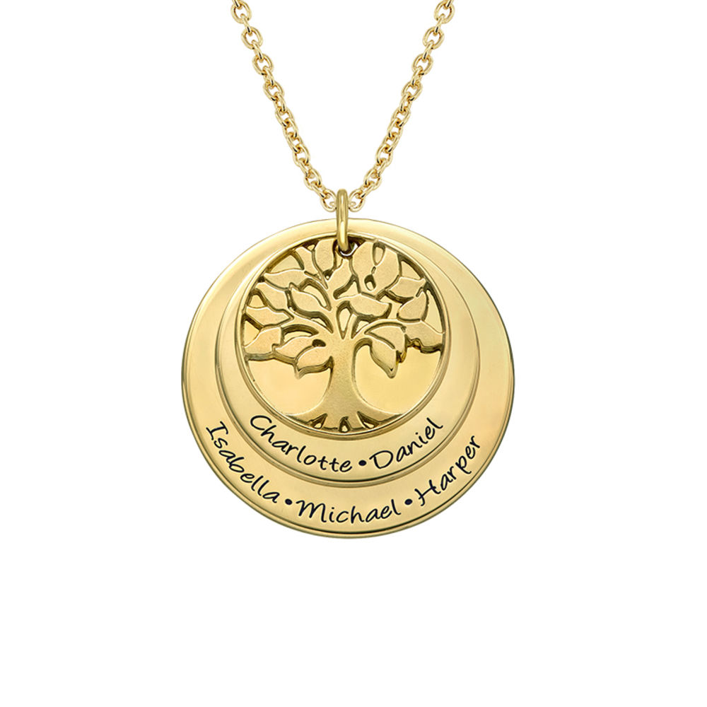 Layered Family Tree Necklace with Gold Plating
