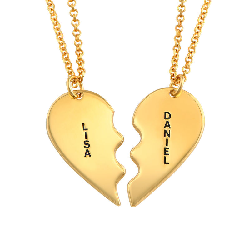 Broken Heart Necklace for Couples in Gold Plated