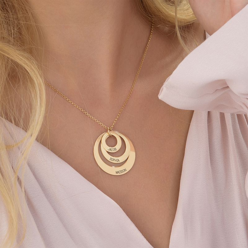 Jewelry for Moms - Three Disc Necklace in 18k Gold Plating - 5 product photo