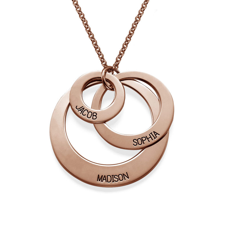 Jewelry for Moms - Three Disc Necklace with Rose Gold Plating - 1 product photo