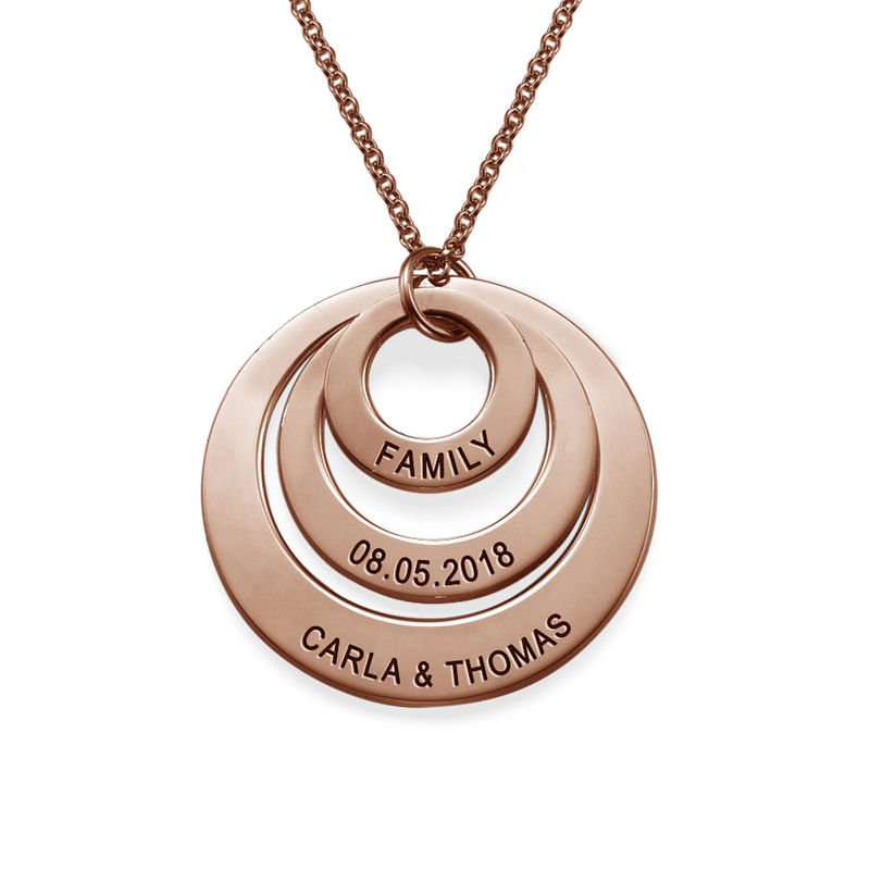 Jewelry for Moms - Three Disc Necklace with Rose Gold Plating - 2 product photo