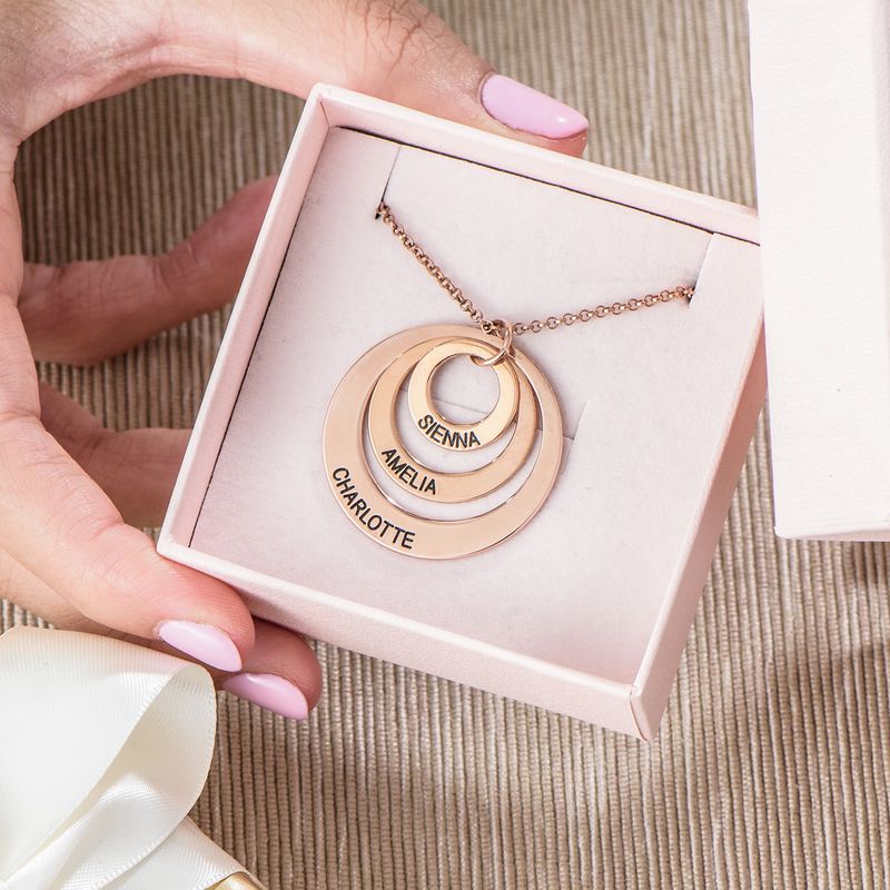 Jewelry for Moms - Three Disc Necklace with Rose Gold Plating - 6 product photo