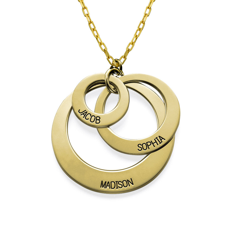 Jewelry for Moms - Three Disc Necklace in 10K Gold - 1