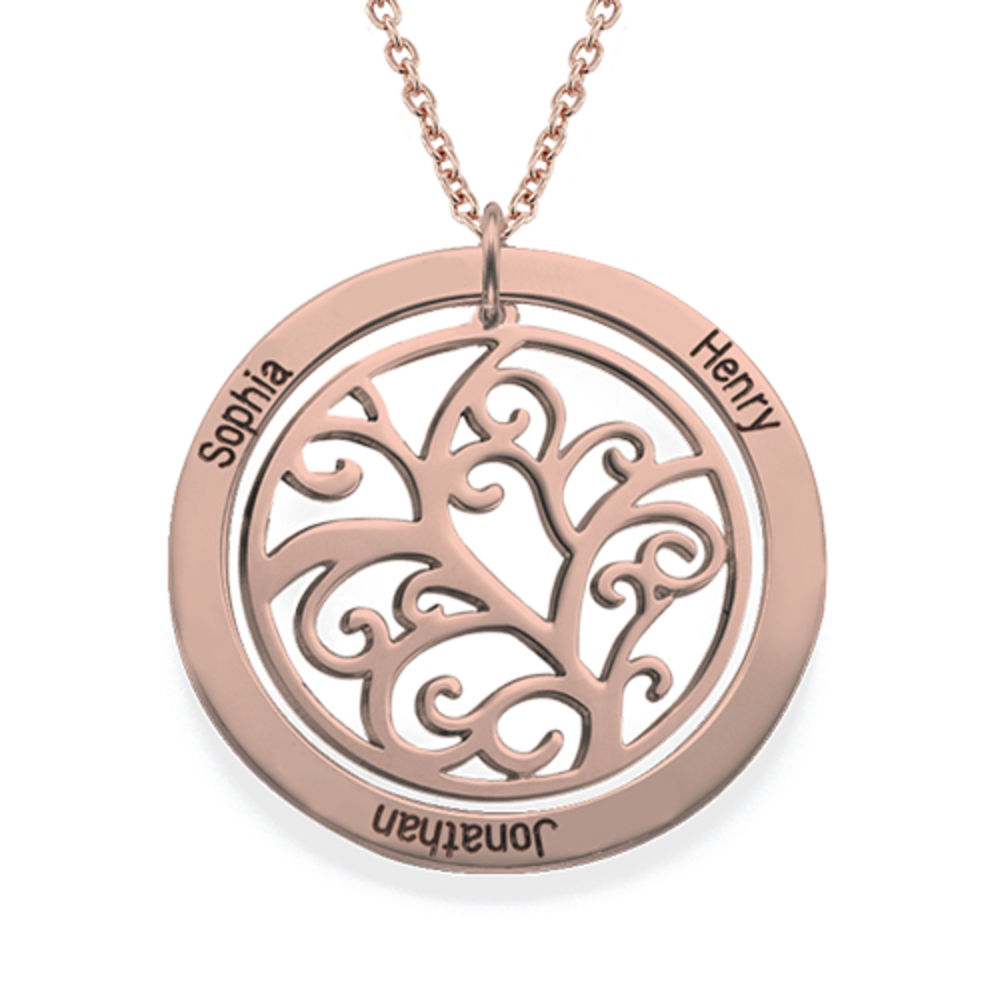 Family Tree Birthstone Necklace with Rose Gold Plating - 2 product photo