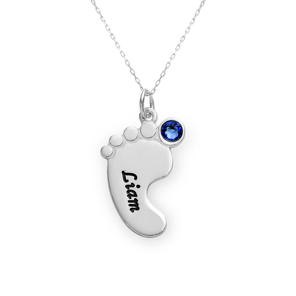 Baby Feet Necklace In 10K White Gold - 3