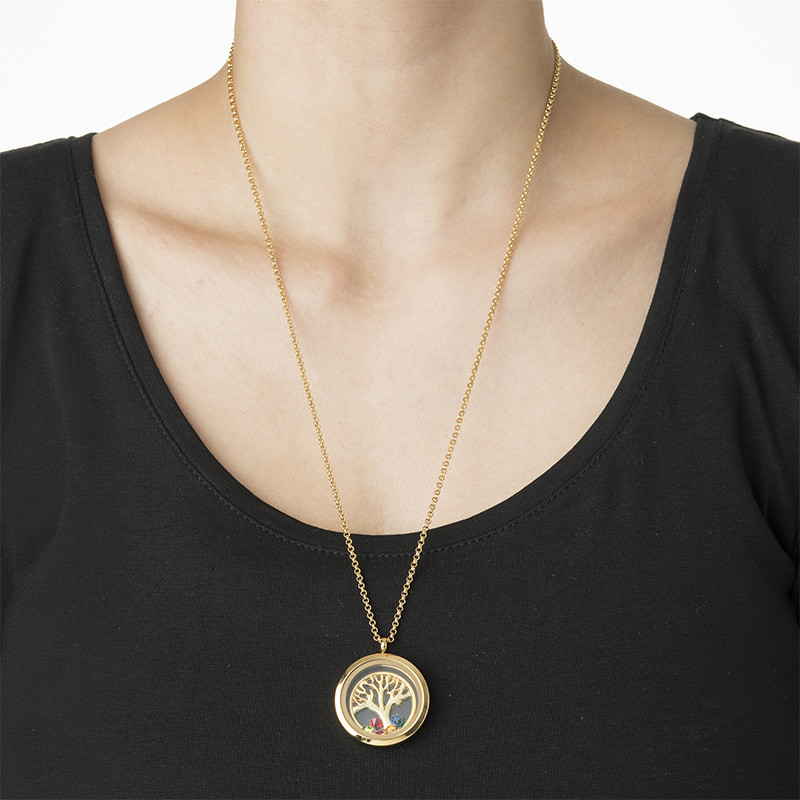 Family Tree Floating Locket with Gold Plating - 2