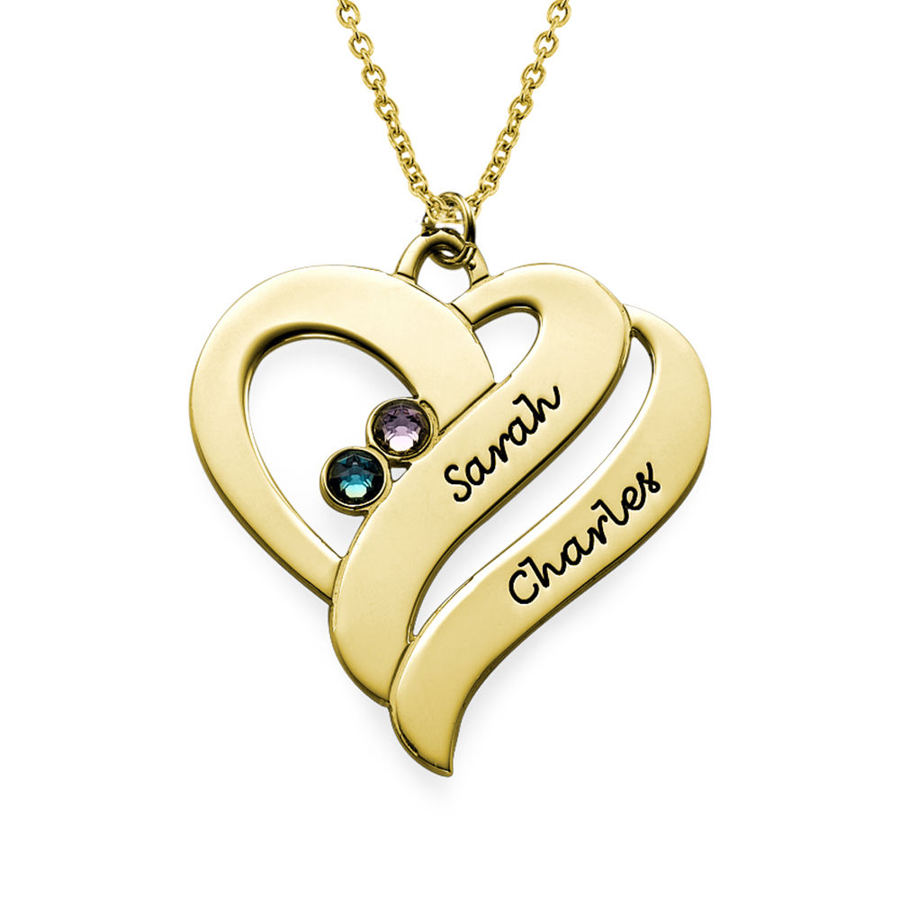 Two Hearts Forever One Necklace - 18k Gold Plated