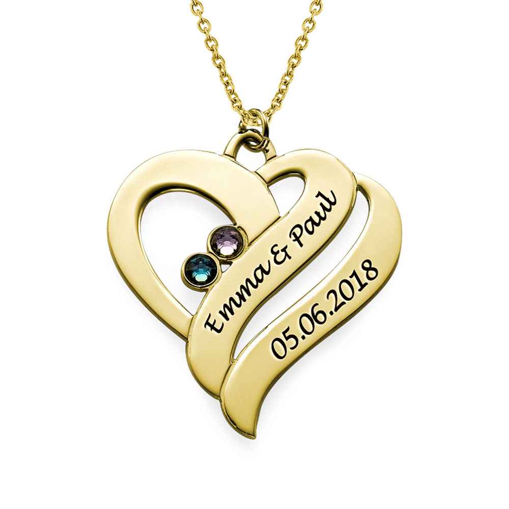 Two Hearts Forever One Necklace - 18k Gold Plated - 1 product photo