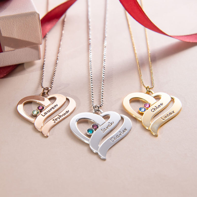 Two Hearts Forever One Necklace - 18k Gold Plated - 2 product photo