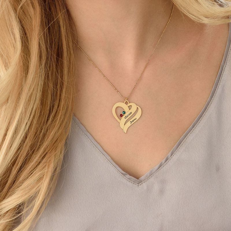 Two Hearts Forever One Necklace - 18k Gold Plated - 4 product photo