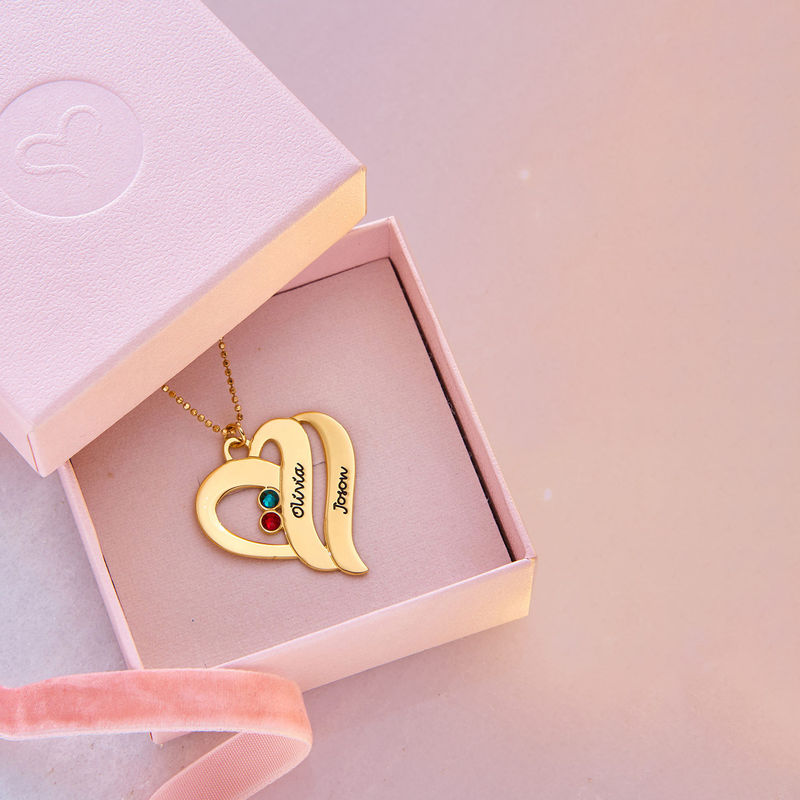 Two Hearts Forever One Necklace - 18k Gold Plated - 5 product photo