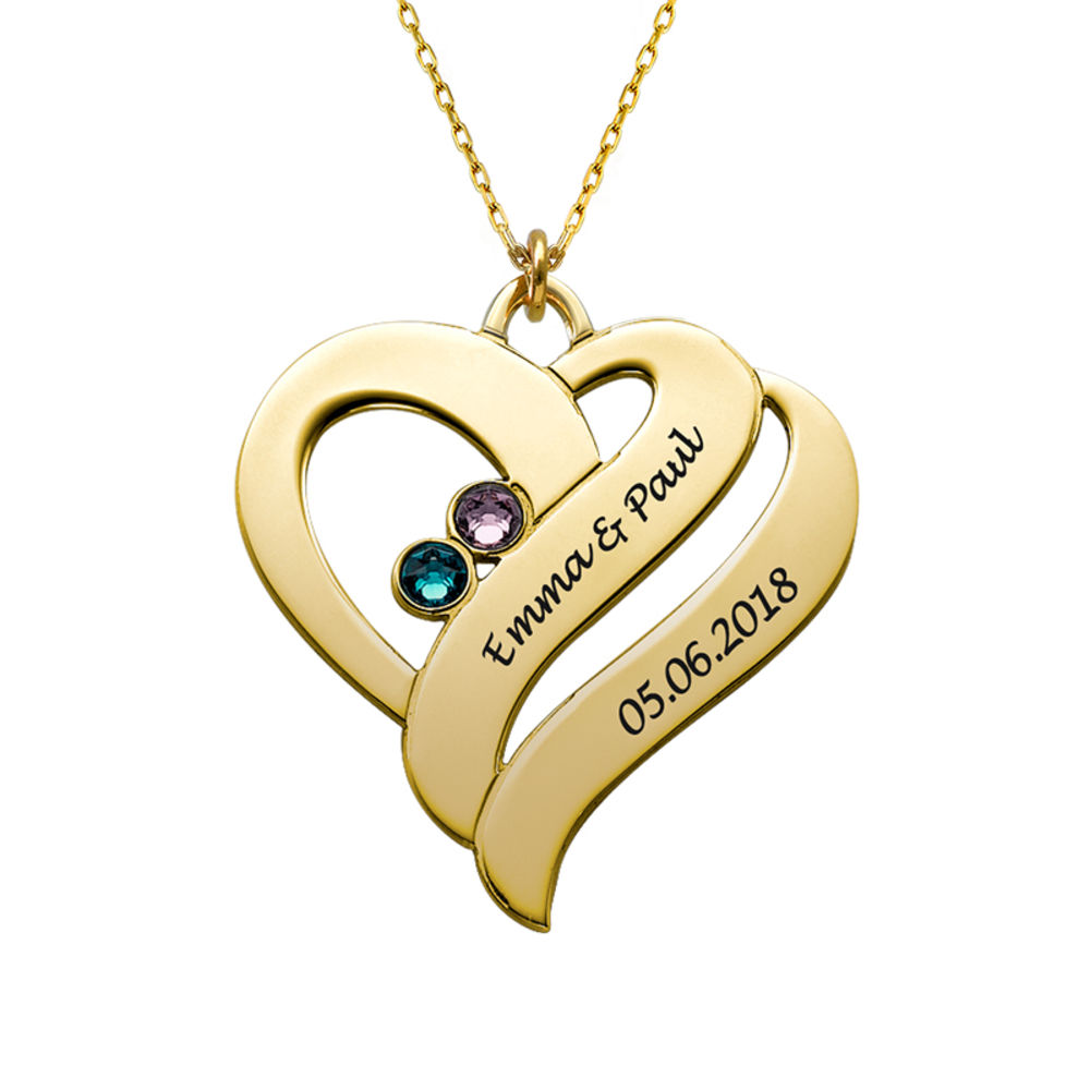 Two Hearts Forever One Necklace - 10k Gold - 1