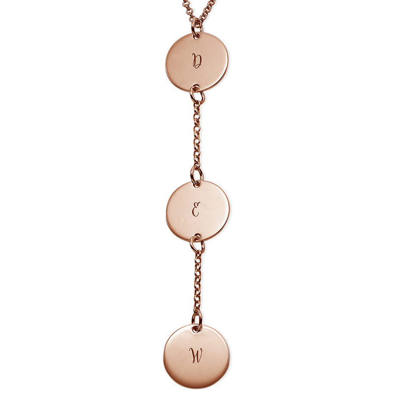 Personalized Y Necklace in Rose Gold Plating