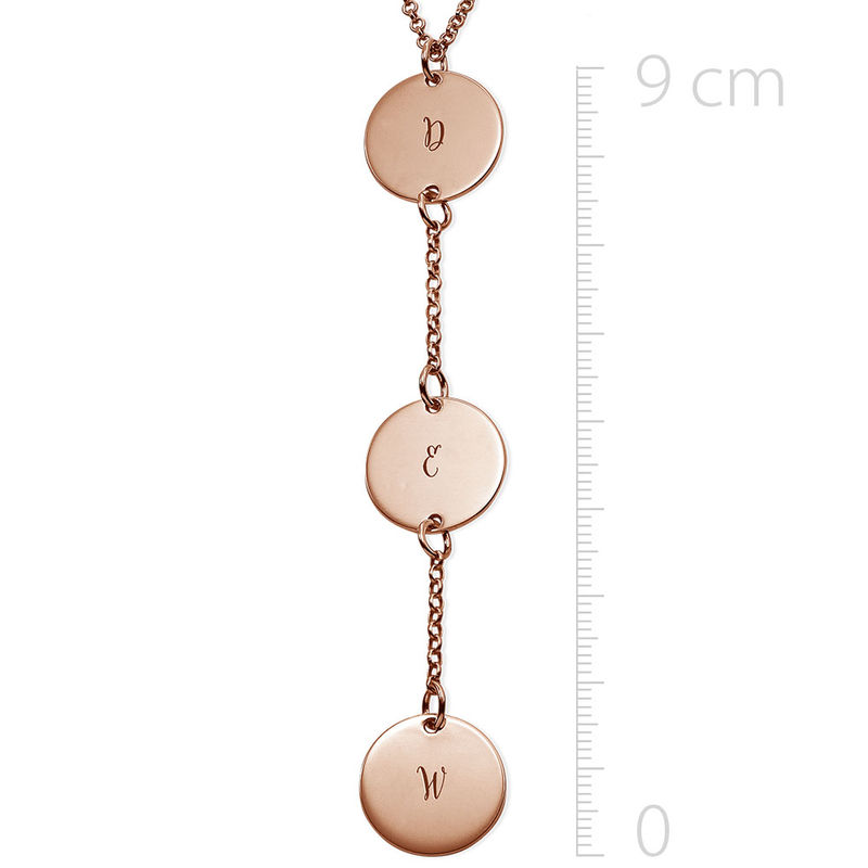 Personalized Y Necklace in Rose Gold Plating - 1