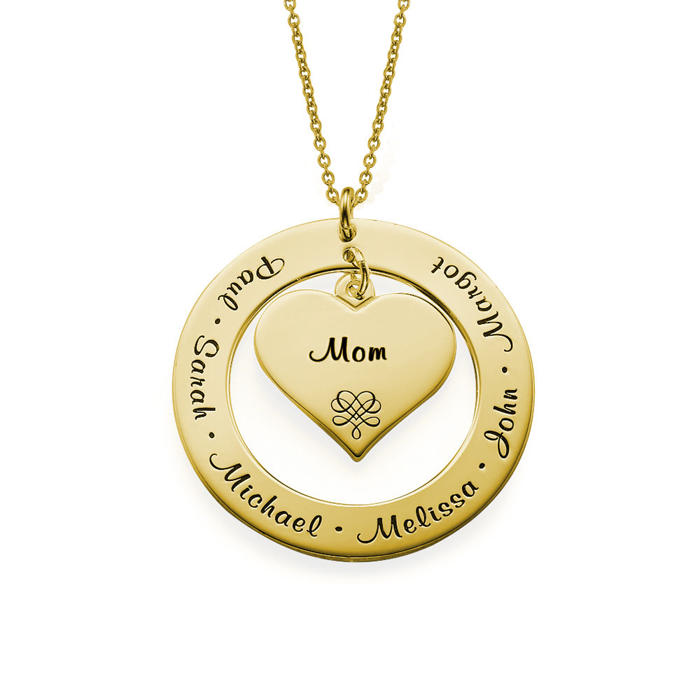 Grandmother / Mother Necklace with Names - Vermeil - 1 product photo