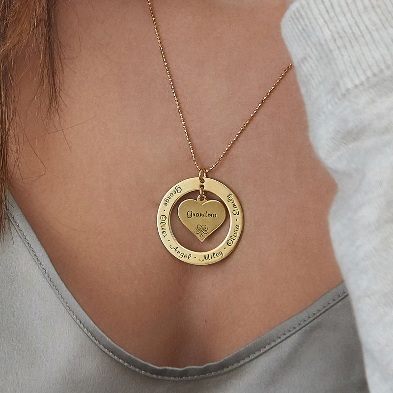 Grandmother / Mother Necklace with Names - Vermeil - 5 product photo