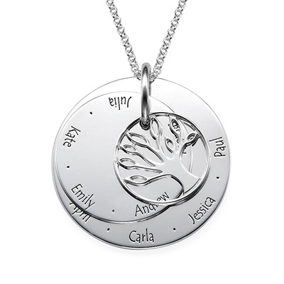 Personalized Mom Jewelry - Family Tree Necklace - 1