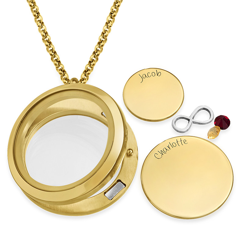 Infinite Love Floating Locket with Gold Plating - 1