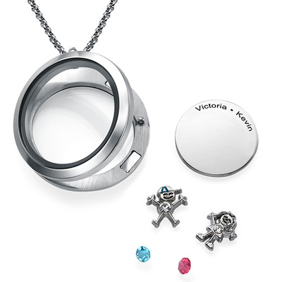Floating Locket for Mom with Children Charms - 1
