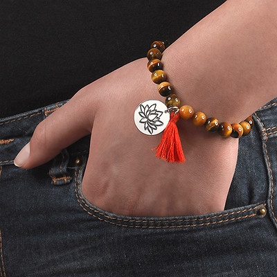Yoga Jewelry - Lotus Flower Bead Bracelet - 5