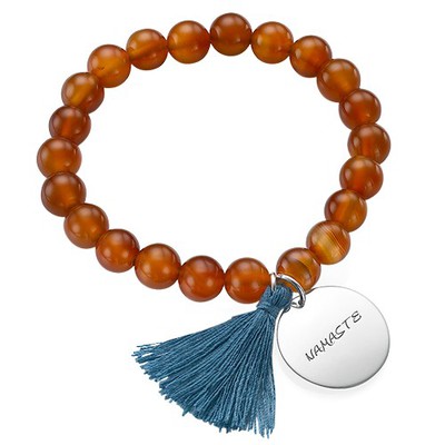 Yoga Jewelry - Engraved Elephant Bead Bracelet - 2