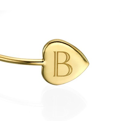 Personalized Bangle Bracelet in Gold Plating - Adjustable - 1