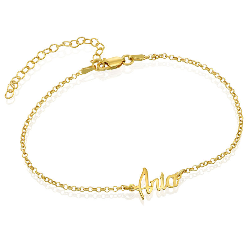 Ankle Bracelet with name in Gold Plating