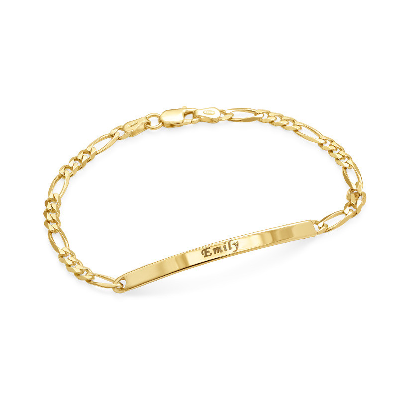 Womens ID Bracelet with Gold Plating